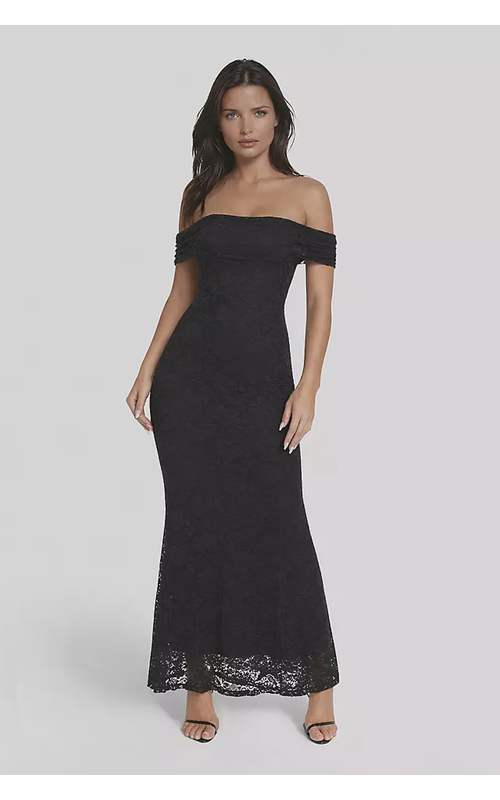 Off-the-Shoulder Lace Sheath Dress