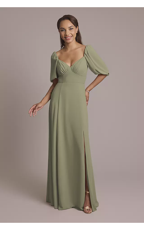 Chiffon Short Sleeve A-Line Dress