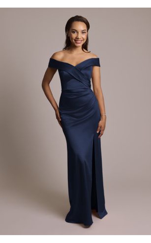 Sculpting Satin Cross-Front Dress