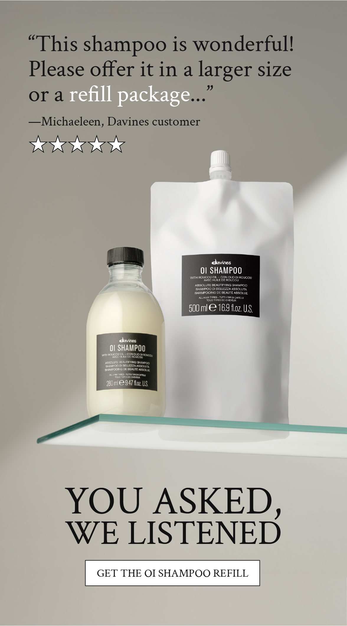 Get the OI Shampoo Refill