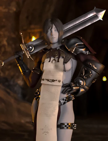 dForce DeathKnight Fantasy Armor for Genesis 8, 8.1 and 9 Female