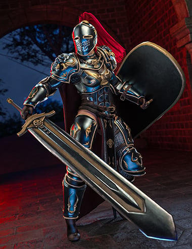 dForce Obsidian Warlord Fantasy Armor for Genesis 8, 8.1 and 9 Females