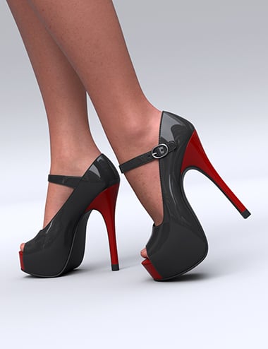 Open Toe High Heel Platform Shoes for Genesis 9, 8 and 8.1 Female