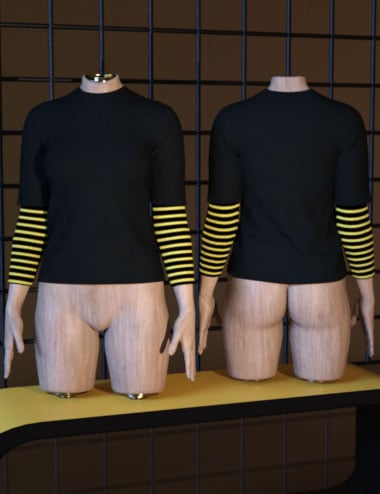 3DLoki dForce Long Layered Tee for Genesis 9 and Genesis 8 Female