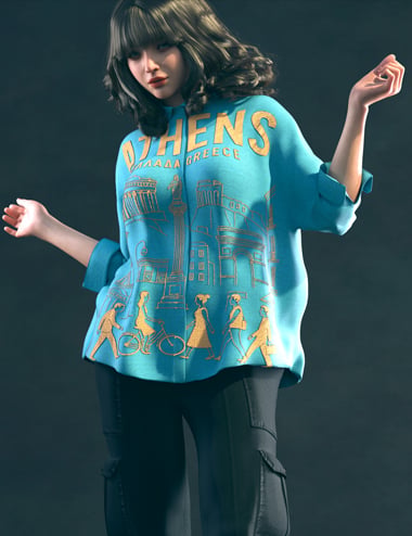 dForce Graphic Voyage Shirt for Genesis 9