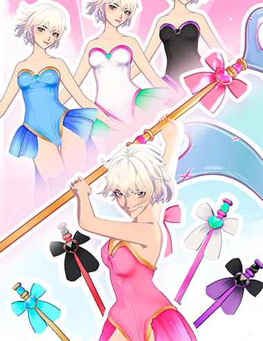 LA Magical Warrior Bundle for Genesis 9 Female Toon