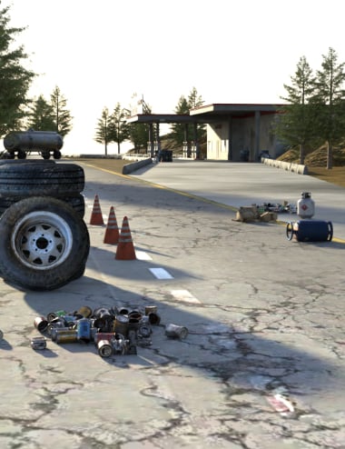 AP Post-Apocalyptic Gas Station Prop Set