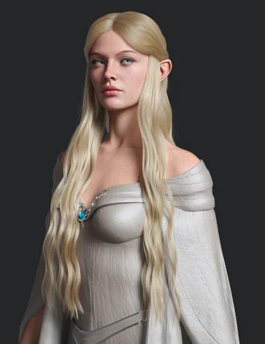 dForce Long Elven Hair for Genesis 9