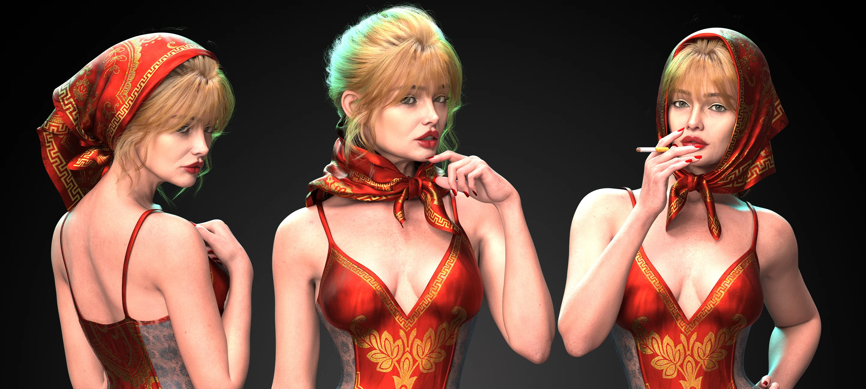 dForce La Dolce Vita Dress and Scarf Set for Genesis 9
