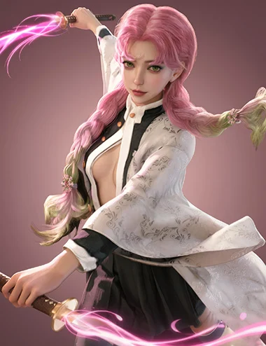 GuXi Hair for Genesis 9 and 8 Female