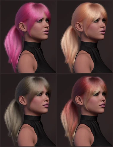 dForce Strand-Based Soft Bangs Ponytail Hair Color Expansion