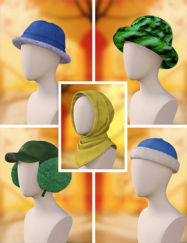 TIN Winter Collection – Hats Vol. 2 for Genesis 9 and 8 Female