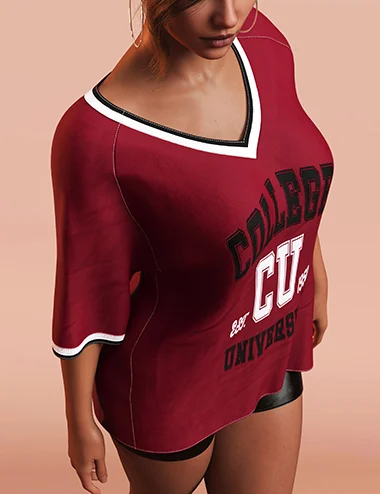 dForce M8 Oversized Varsity T-Shirt for Genesis 9