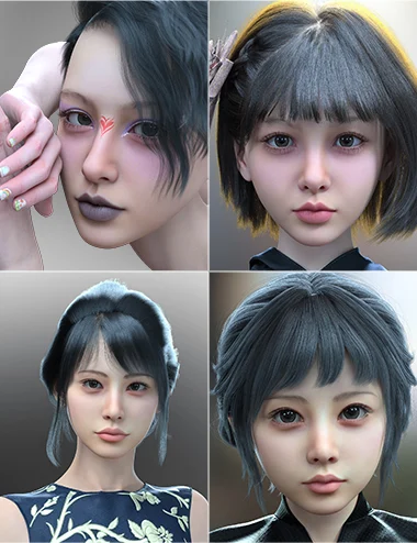 Vo Nagi and Young, and Vo Kaede and Young HD for Genesis 9 Character Bundle