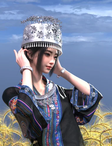 dForce Lala Miao Spirit Outfit for Genesis 9