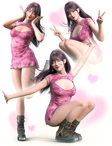 LA Cute Poses Volume 2 for Genesis 9 and 8 Female