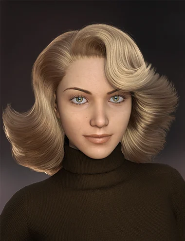 70s Asymmetric Blowout Hair for Genesis 8 and Genesis 9