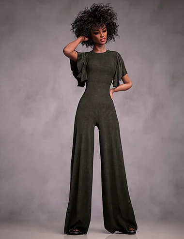 Flared Pants Suit for Genesis 9 Female
