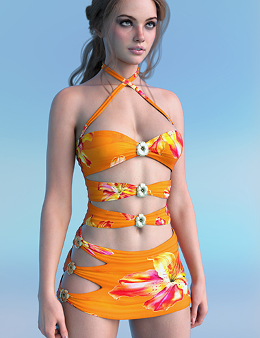 X-Fashion Shine in Bloom Dress for Genesis 9 Feminine