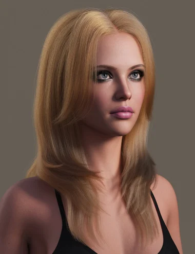 dForce Long Layered Style Strand-Based Hair for Genesis 9