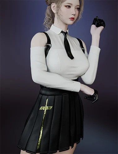 dForce Off Shoulder Shirt Outfit for Genesis 9