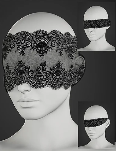BW Lace Blindfolds for Genesis 9 and 8, 8.1 Female