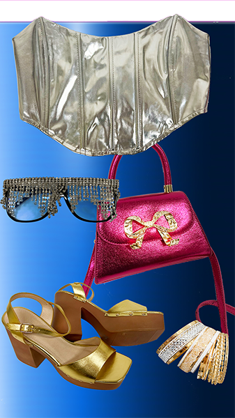 Collection of metallic clothing 