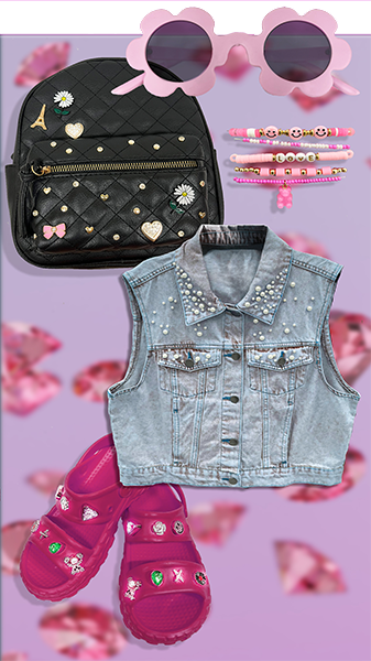Collection of charmed embellished clothing 