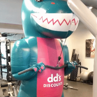 Dino at the gym