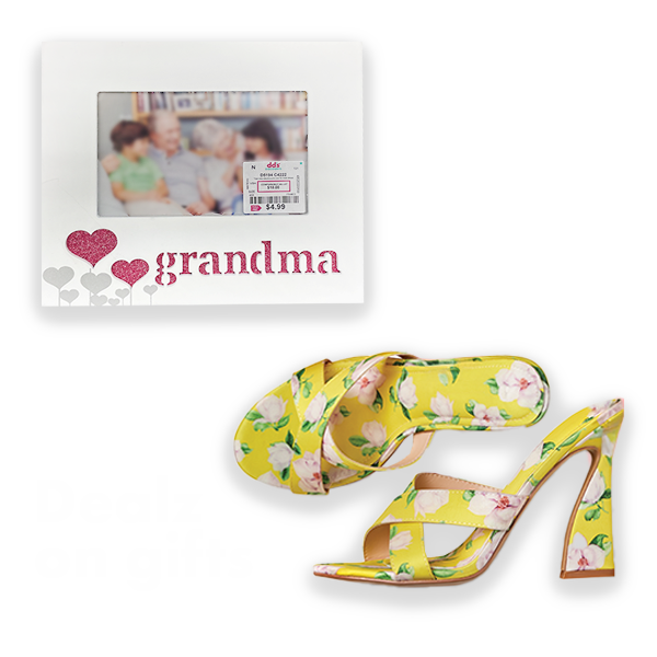 Grandma picture frame, yellow floral heels deals on gifts and more.