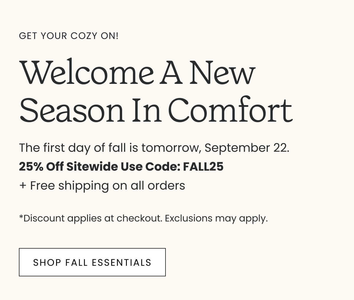 Welcome A New Season >