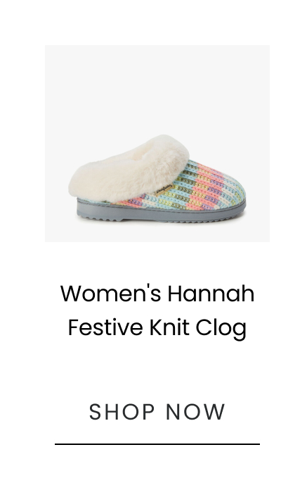 Hannah Festive Knit Clog >