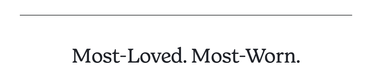 Most-Loved. Most-Worn >