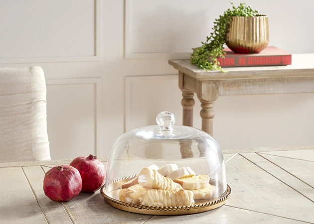 THE NAPA GOLD BRAIDEN TRAY WITH CLOCHE