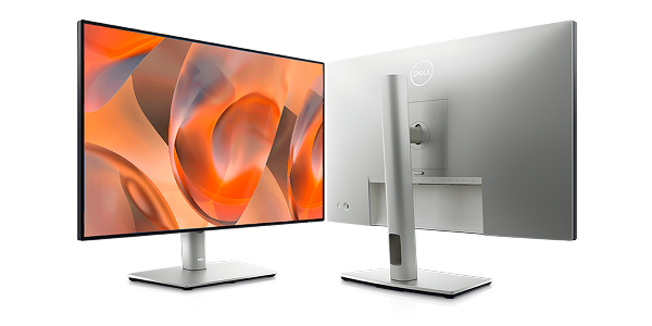 Front and rear images of a Dell UltraSharp 24 inch monitor.