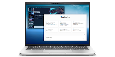 A Dell Pro 14 Plus Laptop computer running Copilot within Windows 11.