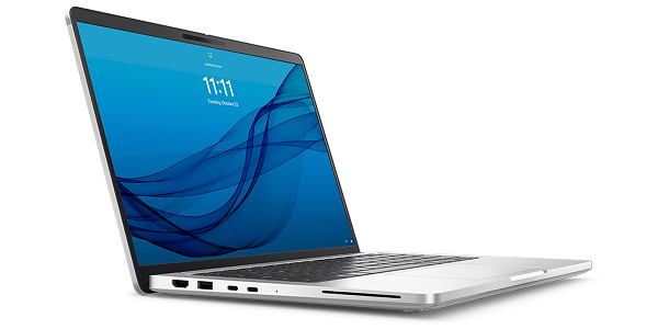 A Dell Pro 14 Plus Laptop​ on a dark gray background.