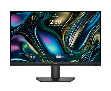 A Dell monitor on a dark gray background.
