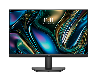 A Dell monitor on a dark gray background.