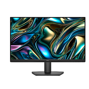 A Dell monitor on a dark gray background.