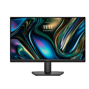A Dell monitor on a dark gray background.