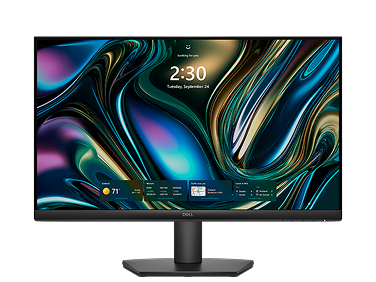 A Dell monitor on a dark gray background.