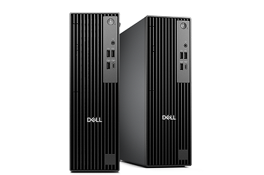 A Dell Pro Slim Desktop computer on a gray background.