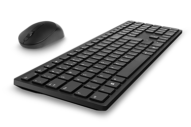 A Dell wireless keyboard and mouse.