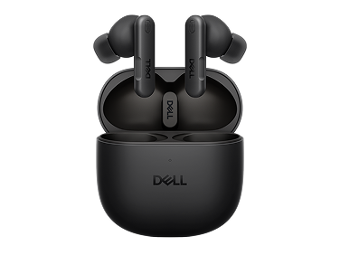 A Dell wireless in-ear stereo headset.