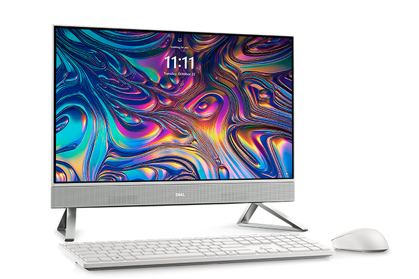 A Dell 24 All in one non touch desktop computer and a Dell wireless keyboard and mouse.