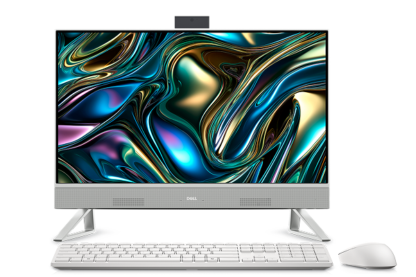 A Dell All-in-One Desktop shown with wireless keyboard and mouse.
