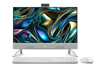 A Dell All-in-One Desktop shown with wireless keyboard and mouse.