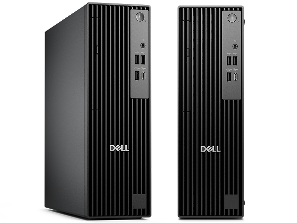Two Dell Pro Slim Desktop computers.