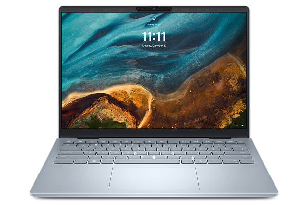 A Dell 14 Plus Laptop on a dark background.